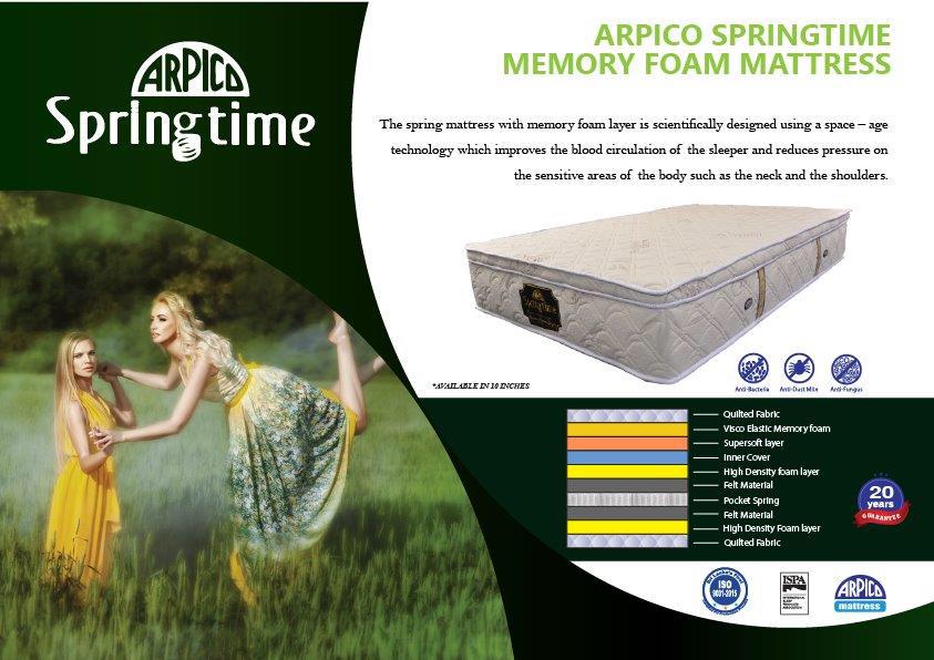 ARPICO SPRINGTIME MEMORY FOAM MATTRESS
