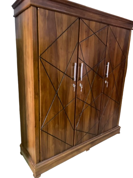 3 Door Base Teak Wardrobe 