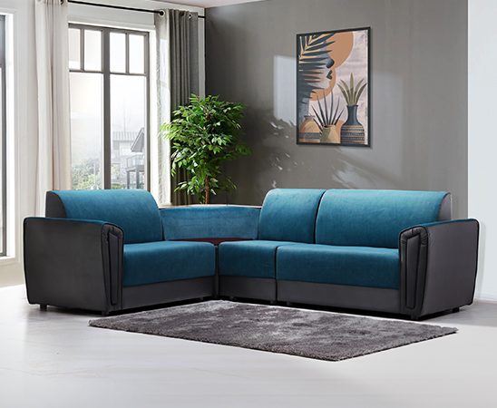 Aqua Corner Sofa  (2 + 2 + 1 +Stool)