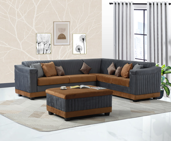 Camry Coner Sofa with Ottoman  (1+1+2)